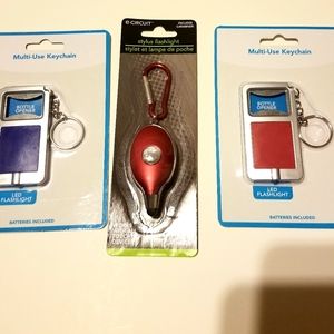 Multi use flashlight keychain